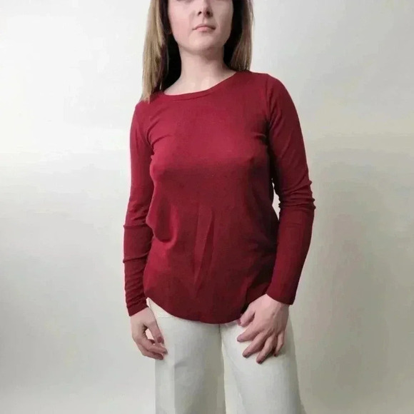 Old Navy Paper Thin Long Sleeve Heather Red - S - Picture 5 of 7